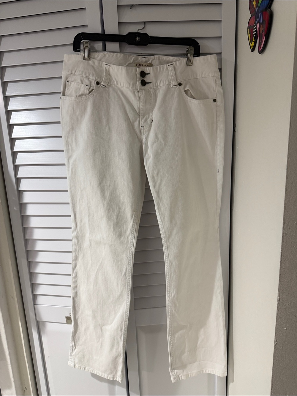 CAbi Women's Straight Leg Jeans in White